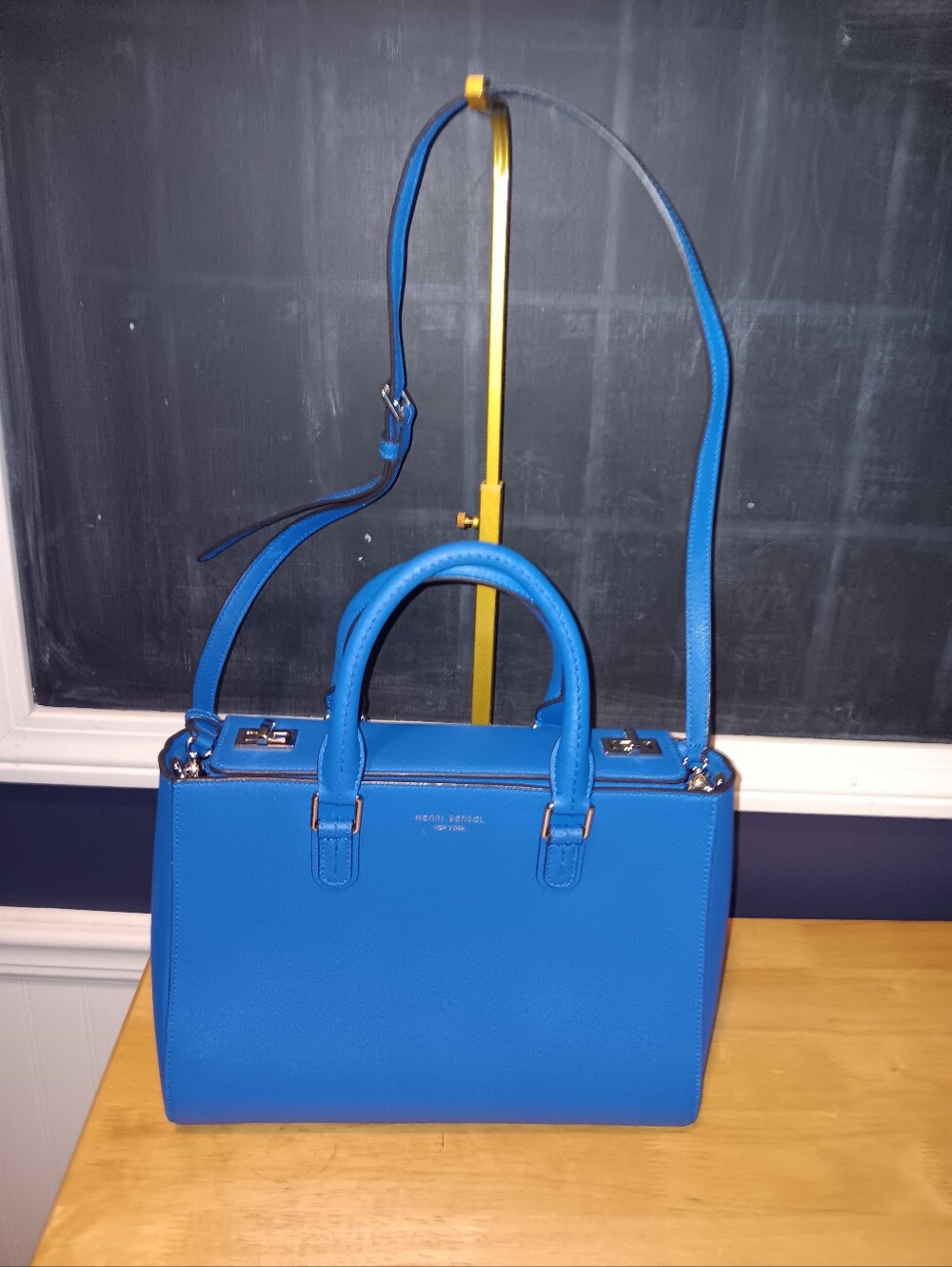 Henri Bendel Leather Flip Lock Top Shoulder Bag With Long Strap